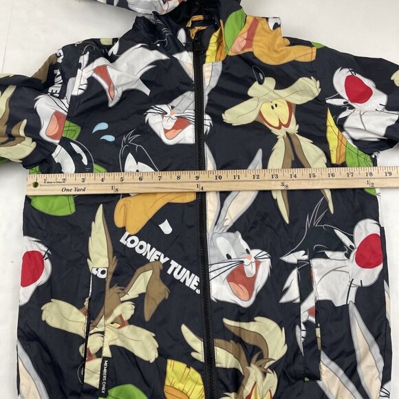 Members Only Looney Tunes Windbreaker Youth Sz 14/16 Hooded Full Zip Mesh Lined - Picture 4 of 9